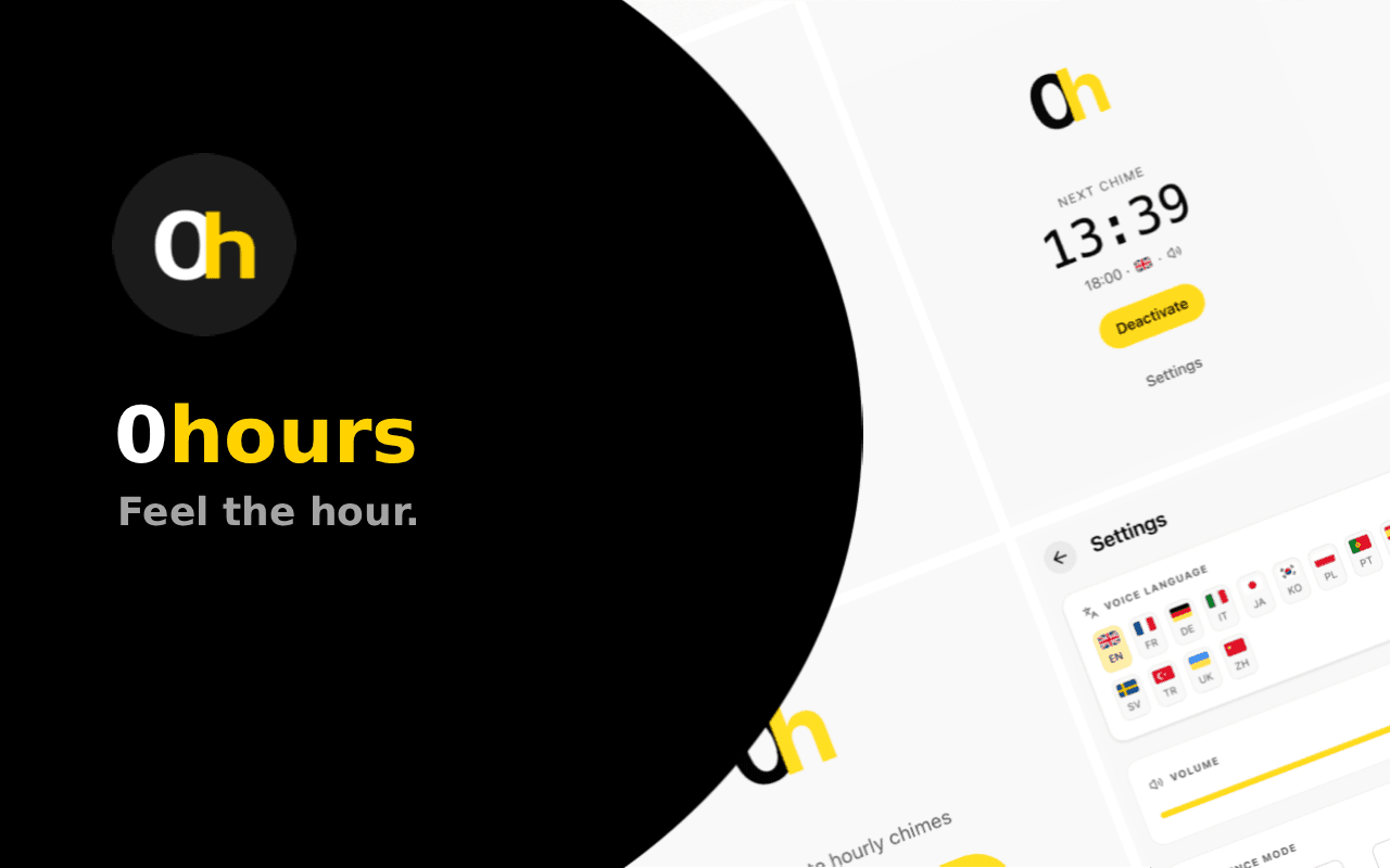 0hours — Talking Clock & Hourly Time Announcer preview