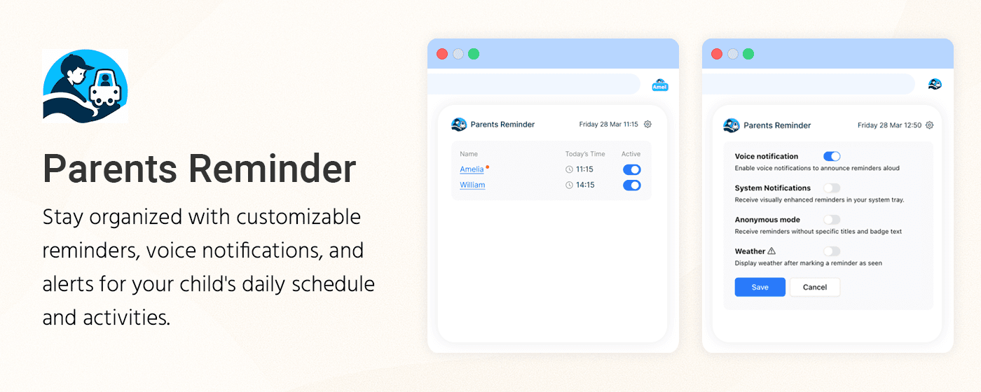Parents Reminder Chrome Extension